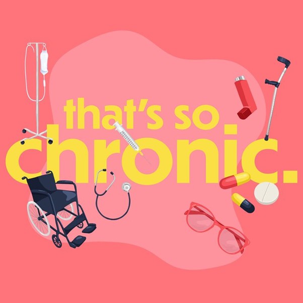 Podcast tile featuring medical devices, for That’s So Chronic.